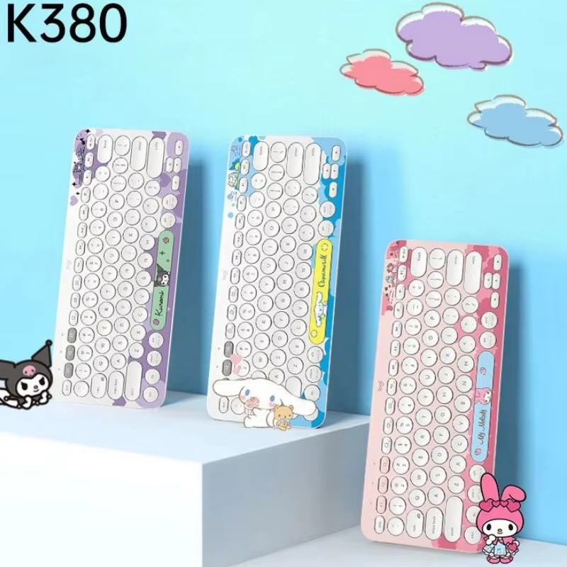 Gaming Keyboard Mouse Set - Logitech K380 Sanrio Cinnamoroll Kuromi Wireless