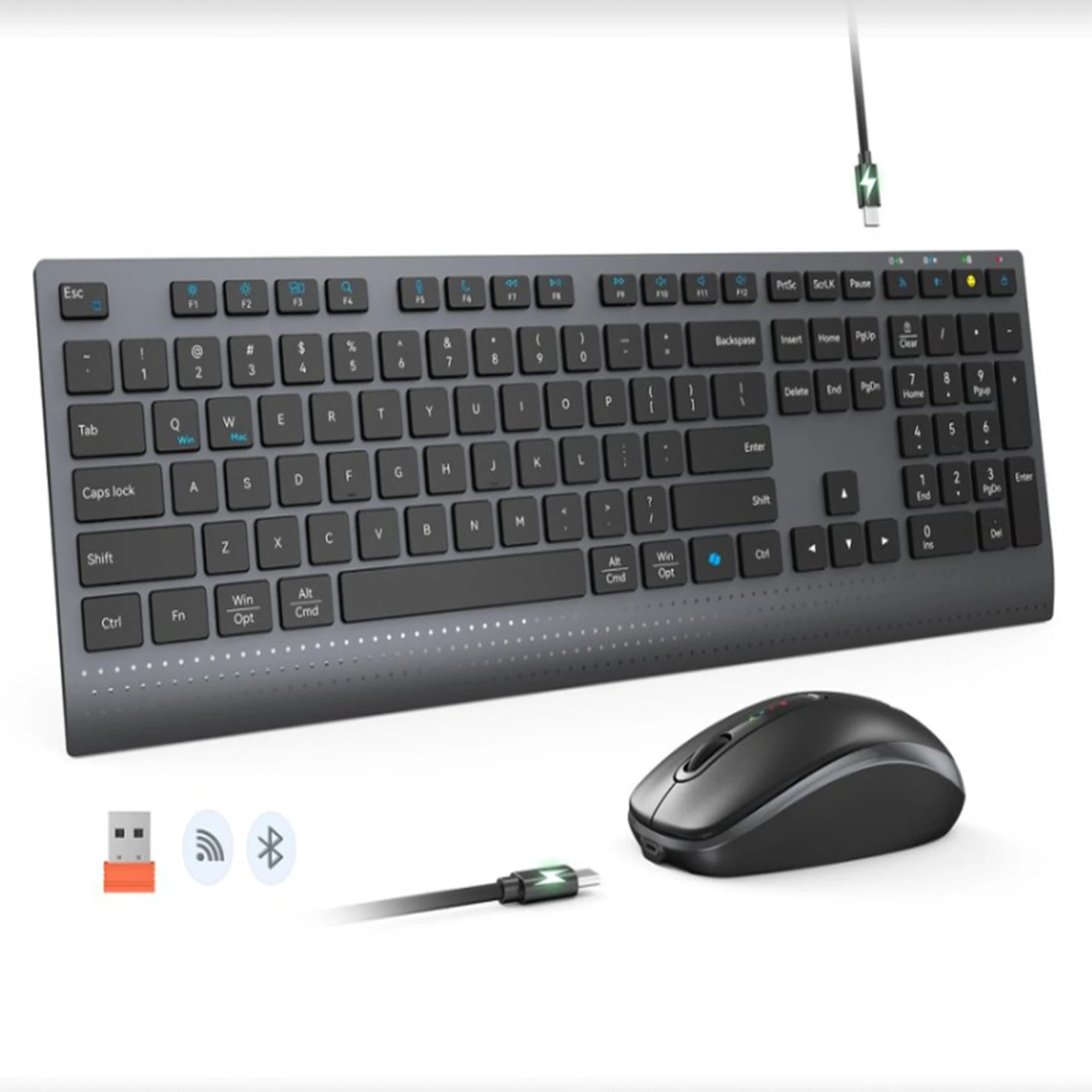 Gaming Keyboard Mouse Set - 2.4G Bluetooth Dual-mode Wireless Keyboard Mouse
