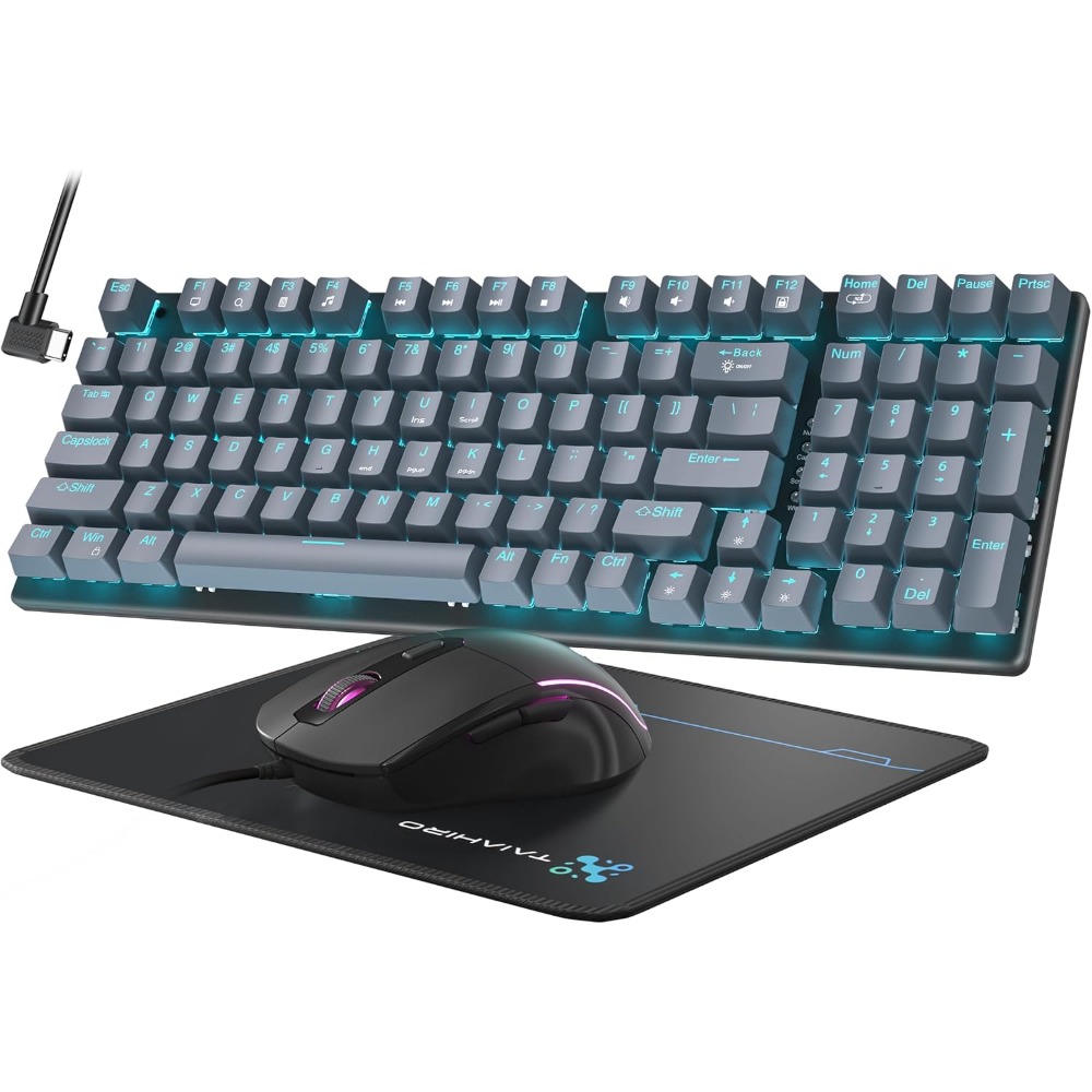 Gaming Keyboard No Number Pad - 98-Key Floating Keycap Gaming Keyboard, 4