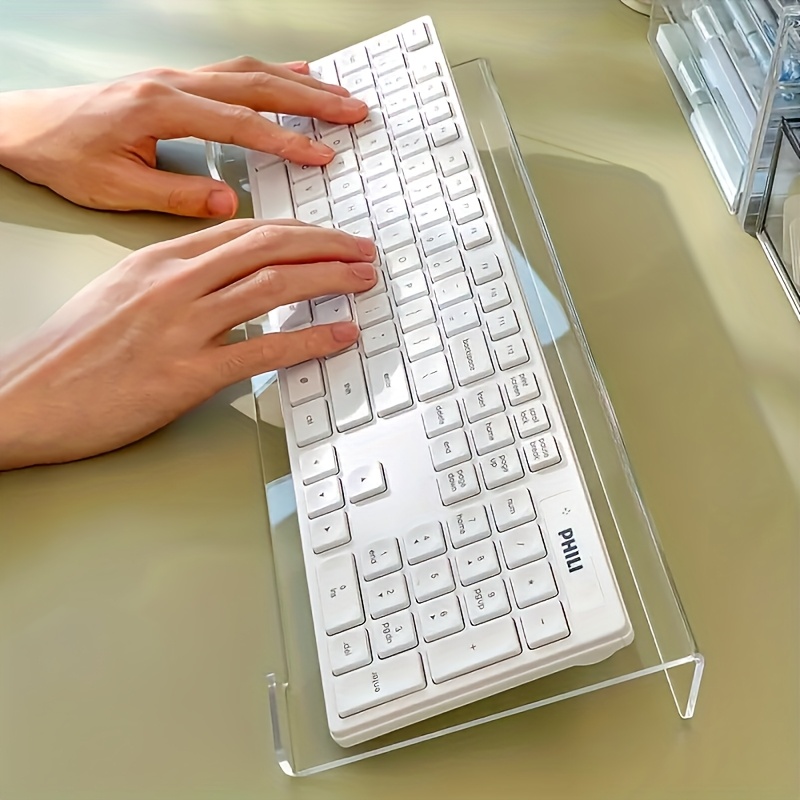 Gaming Keyboard Ergonomics - Acrylic keyboard stand, transparent desktop organizer,