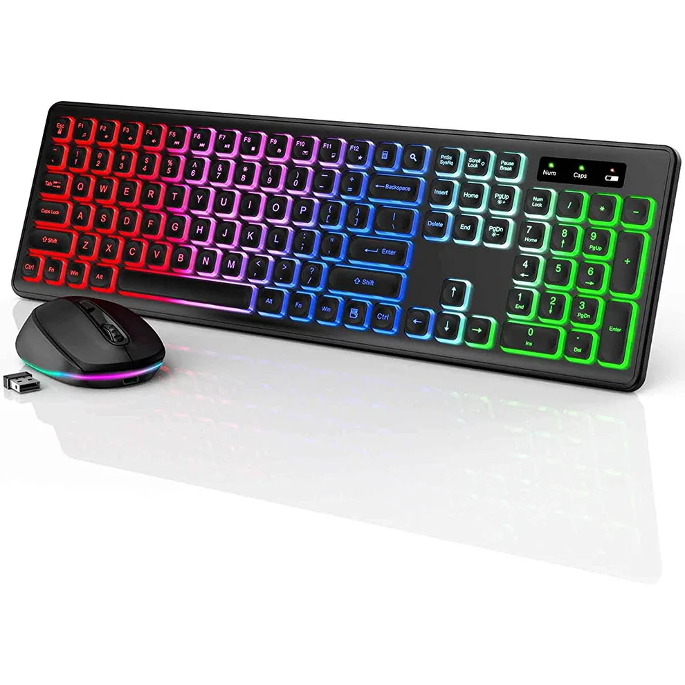 Gaming Keyboard Mouse Set - Wireless Keyboard and Mouse Combo Backlit