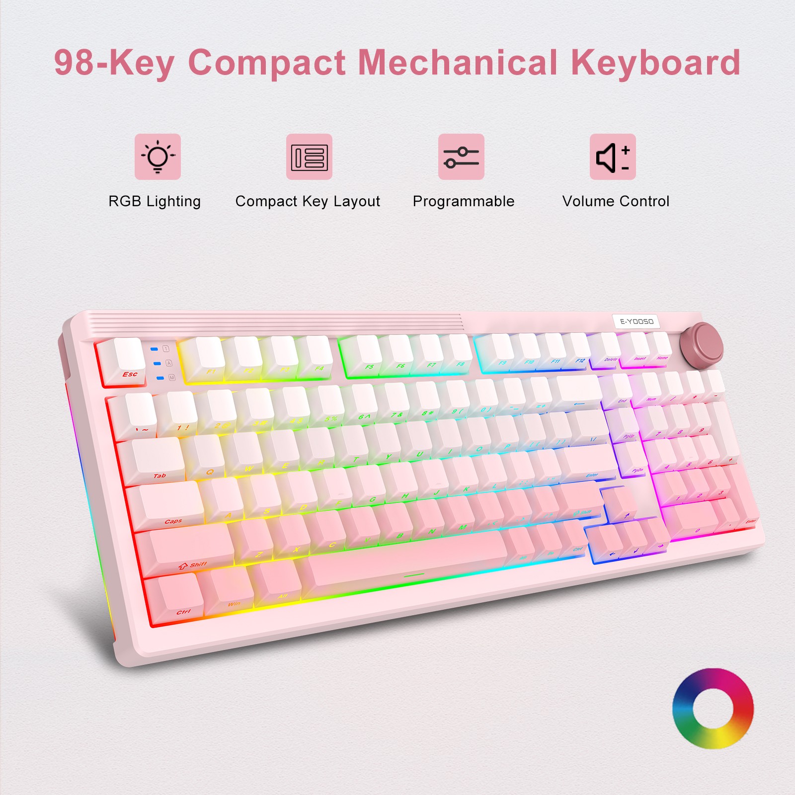 Gaming Keyboard E Yooso - E-YOOSO 98-Key Wired Tri-mode Gaming Mechanical