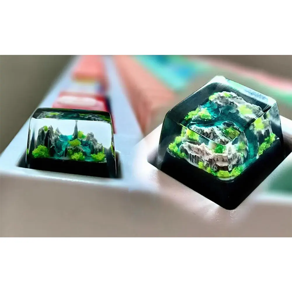 Gaming Keyboard Affordable - Mountain and Sea Keycaps Artisan Resin