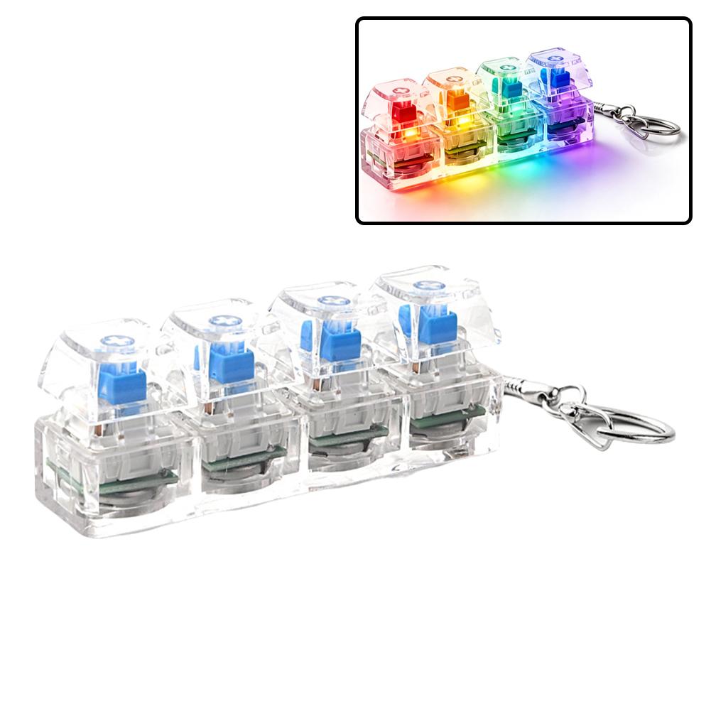 Mechanical Switch Tester - LED Light Up Fidget Keychain, 4-Key