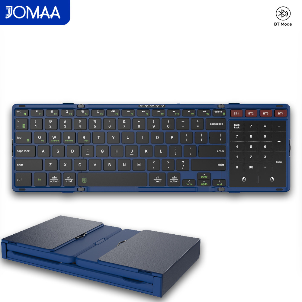 Gaming Keyboard No Number Pad - JOMAA Foldable Bluetooth Keyboard with Touchpad