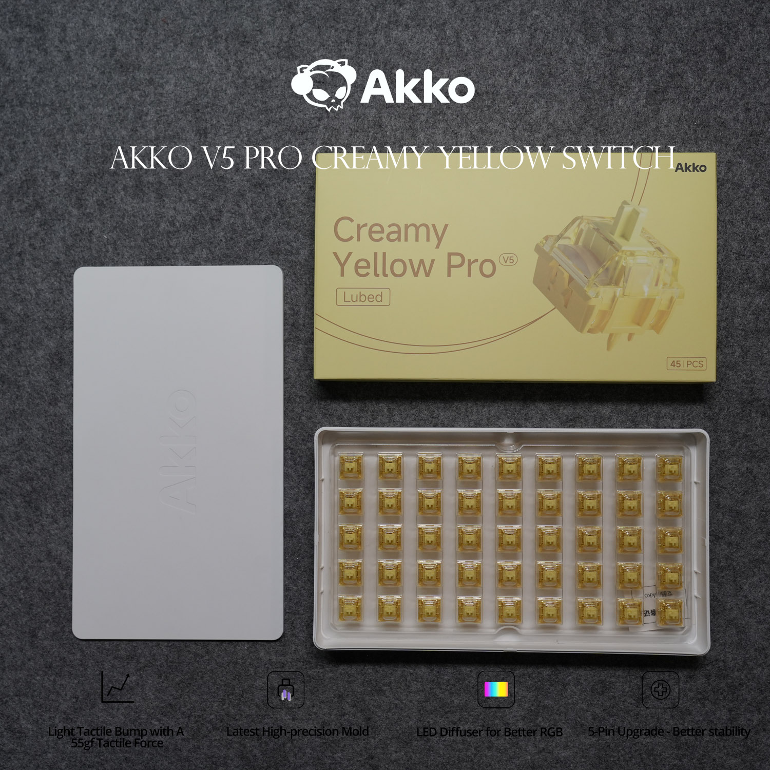 Keyboard Lube Kit - Akko V5 Pro Cream Yellow Switch
