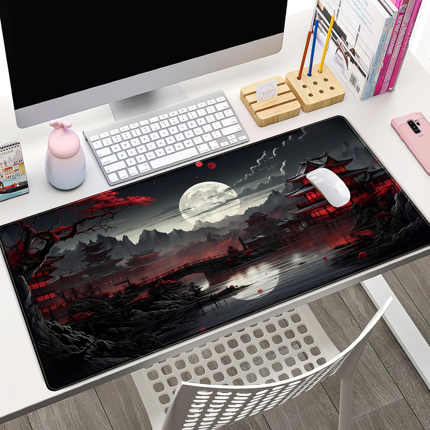 Japanese Desk Mat Riverside Fu - đánh giá và giá Gaming Keyboard And Mouse Pad