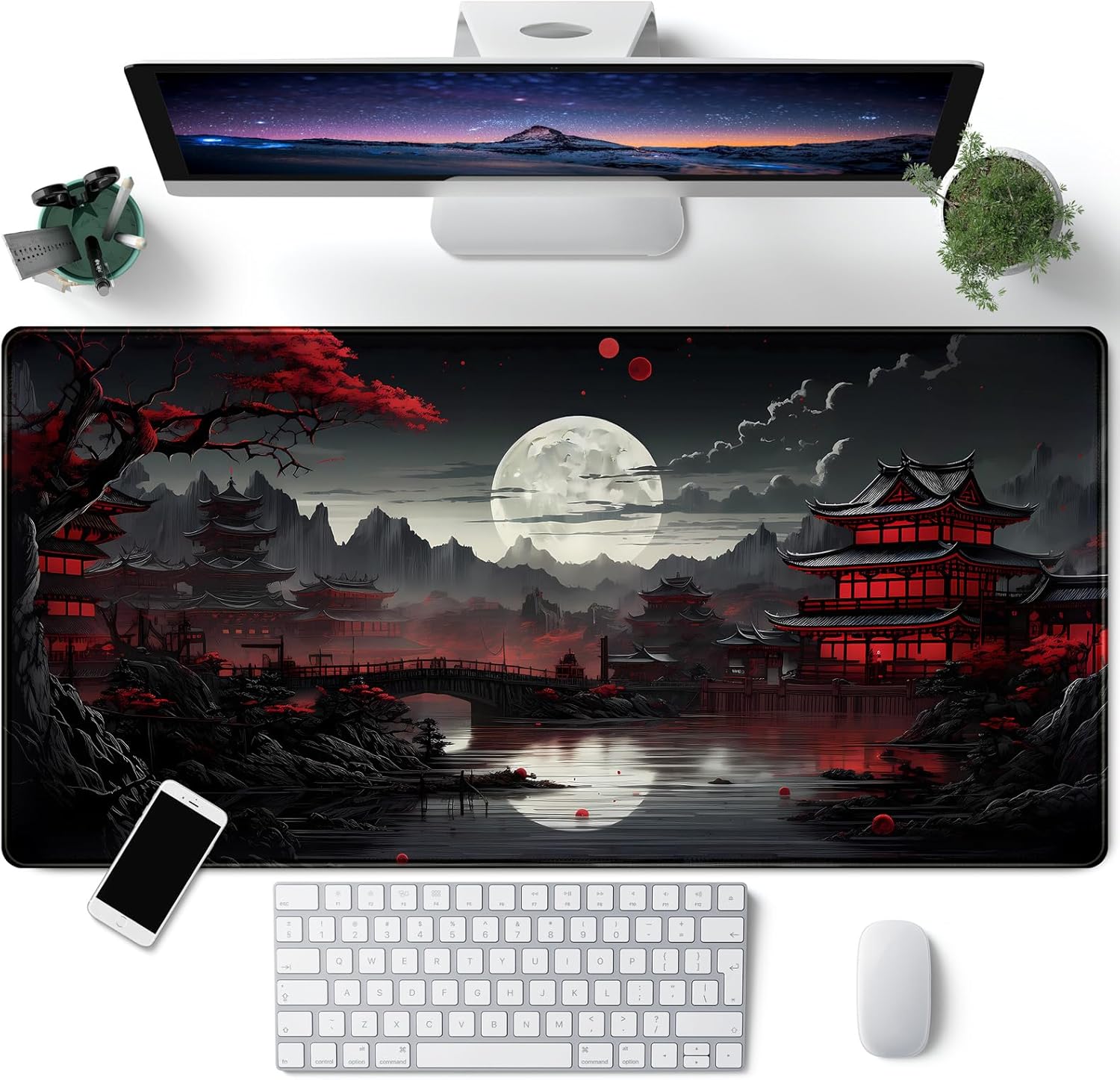 Japanese Desk Mat Riverside Fu - đánh giá và giá Gaming Keyboard And Mouse Pad