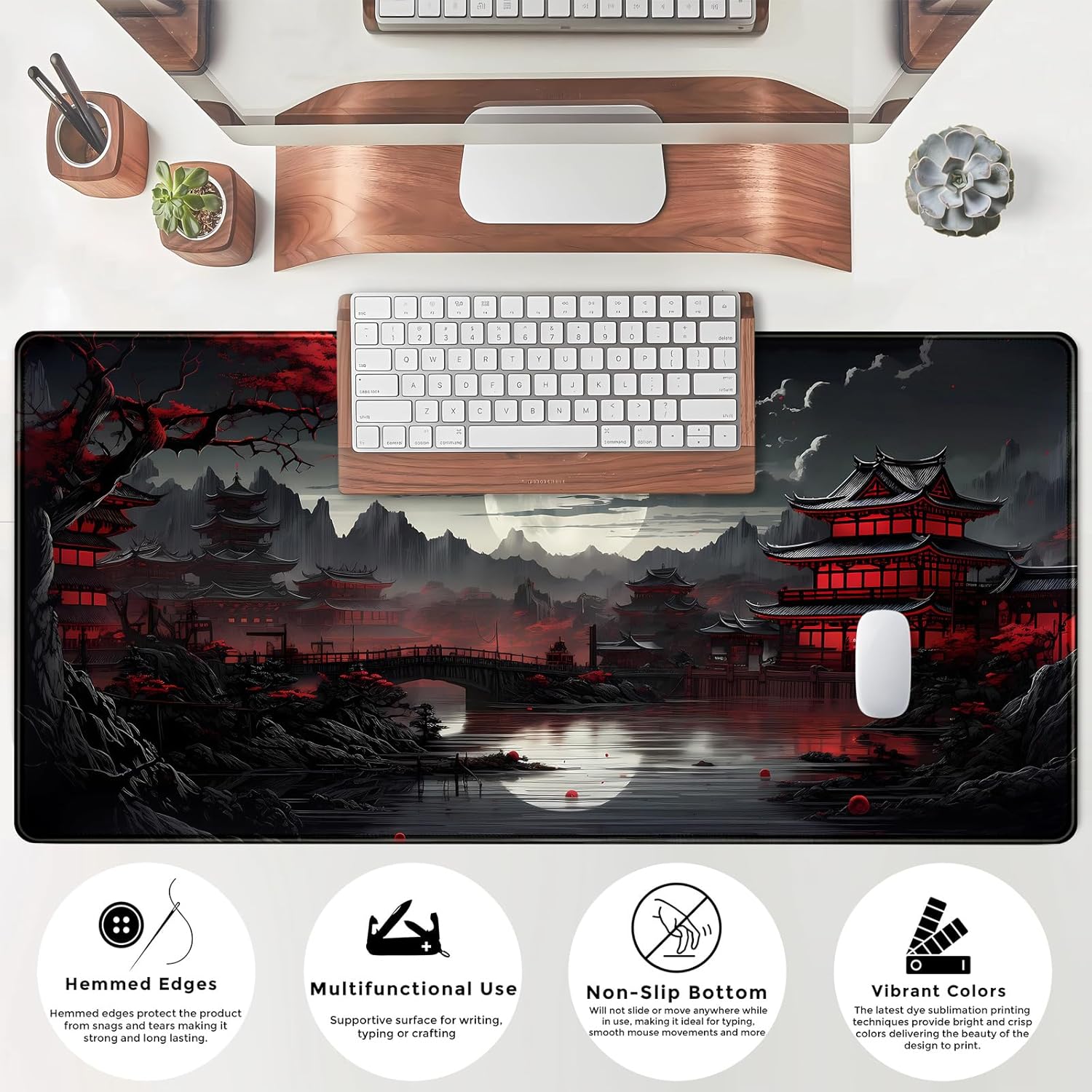 Japanese Desk Mat Riverside Fu - đánh giá và giá Gaming Keyboard And Mouse Pad