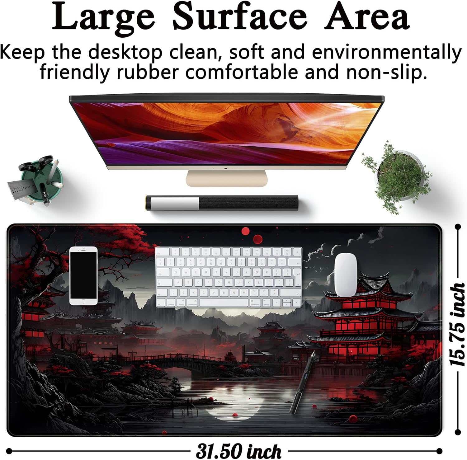 Japanese Desk Mat Riverside Fu - đánh giá và giá Gaming Keyboard And Mouse Pad
