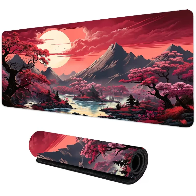 Sunset Mountain View Silicone  - đánh giá và giá Gaming Keyboard And Mouse Pad