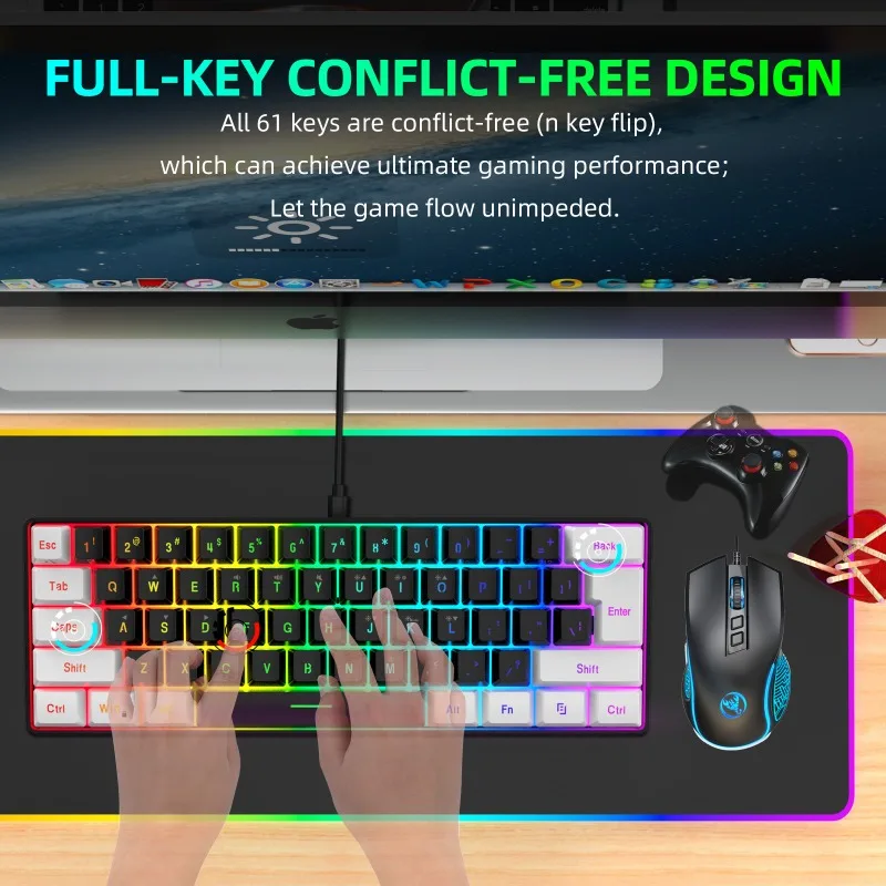 Keyboard and Mouse 60% Compute - đánh giá và giá Gaming Keyboard Mouse Set