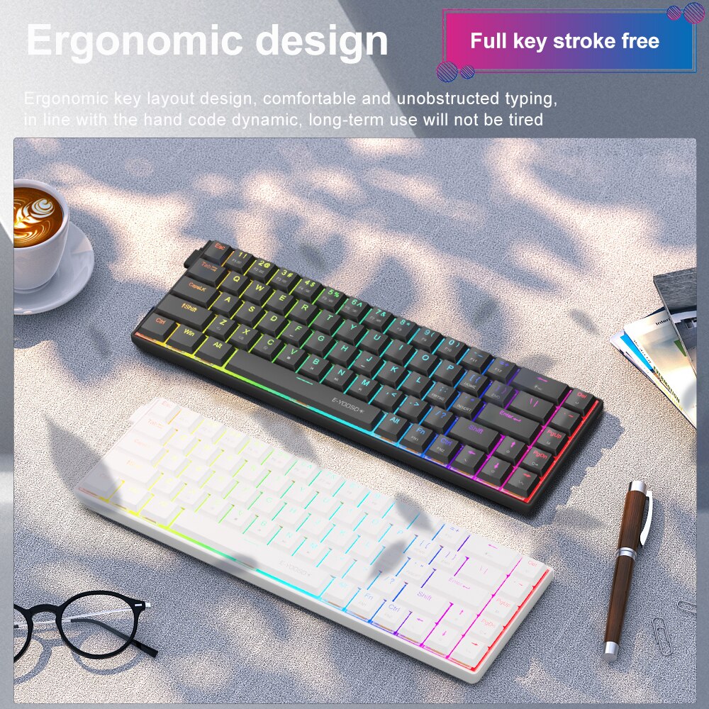 E-YOOSO A68 RGB Mini Slim USB  - đánh giá và giá Gaming Keyboard Mobile