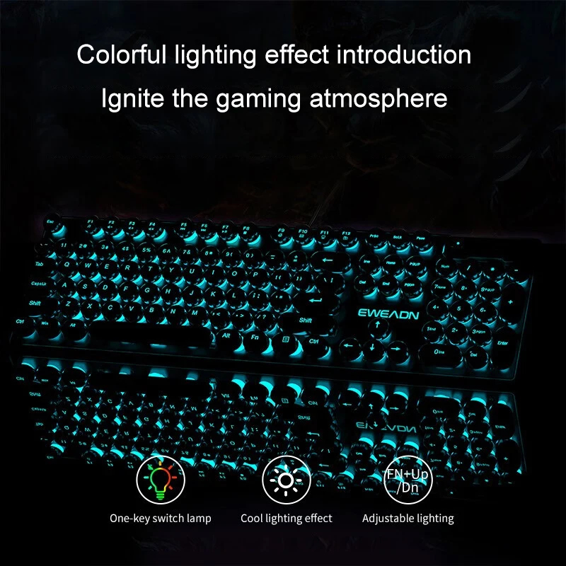 Retro Punk Mechanical Feel Key - đánh giá và giá Gaming Keyboard Mouse Set