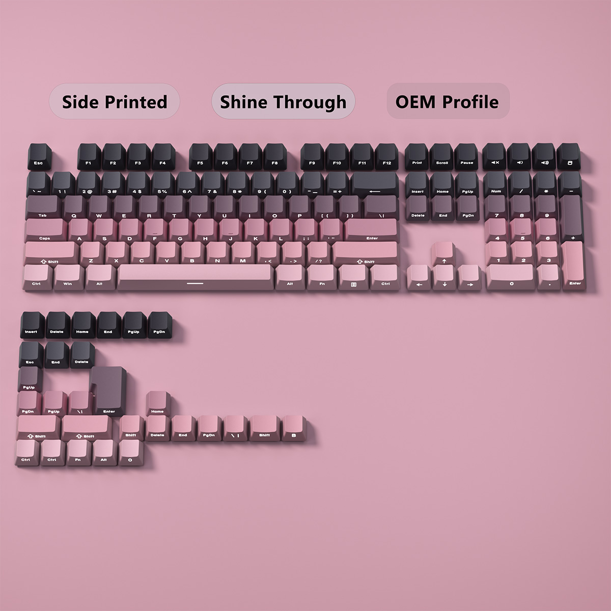 Gradient Keycaps Side Printed  - đánh giá và giá Gaming Keyboard Typewriter