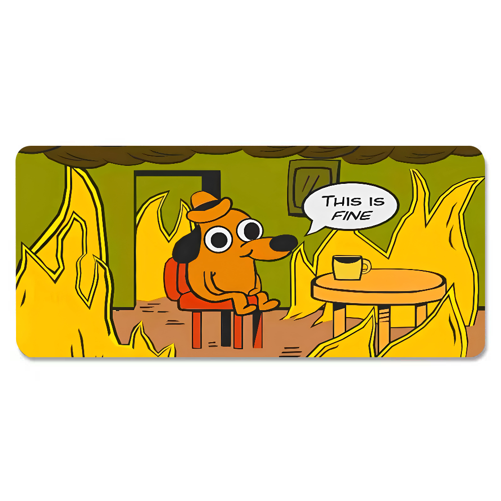 This Is Fine Dog Dachshund Mou - đánh giá và giá Gaming Keyboard And Mouse Pad
