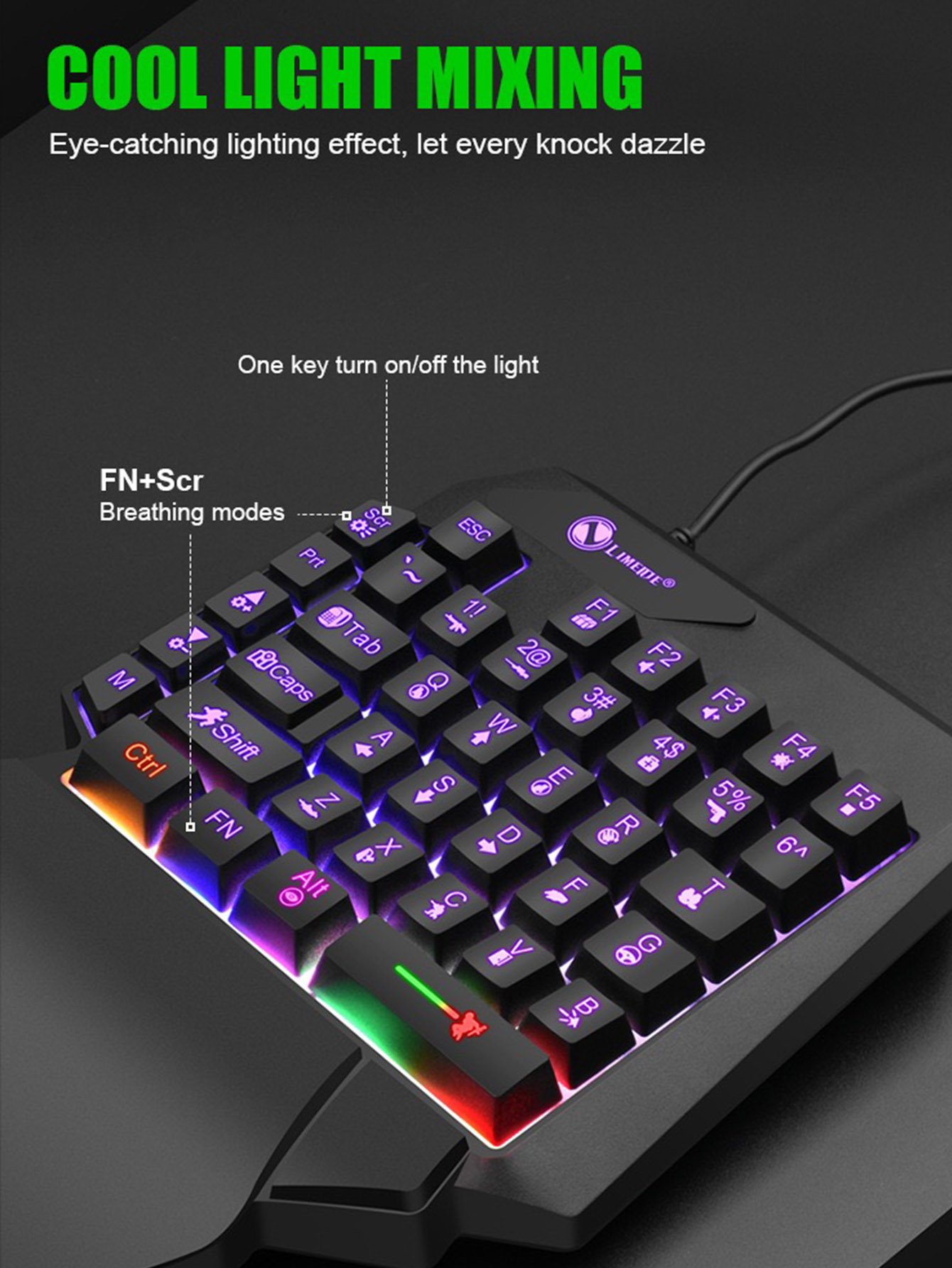Mechanical one-handed light ga - đánh giá và giá Gaming Keyboard 1 Hand