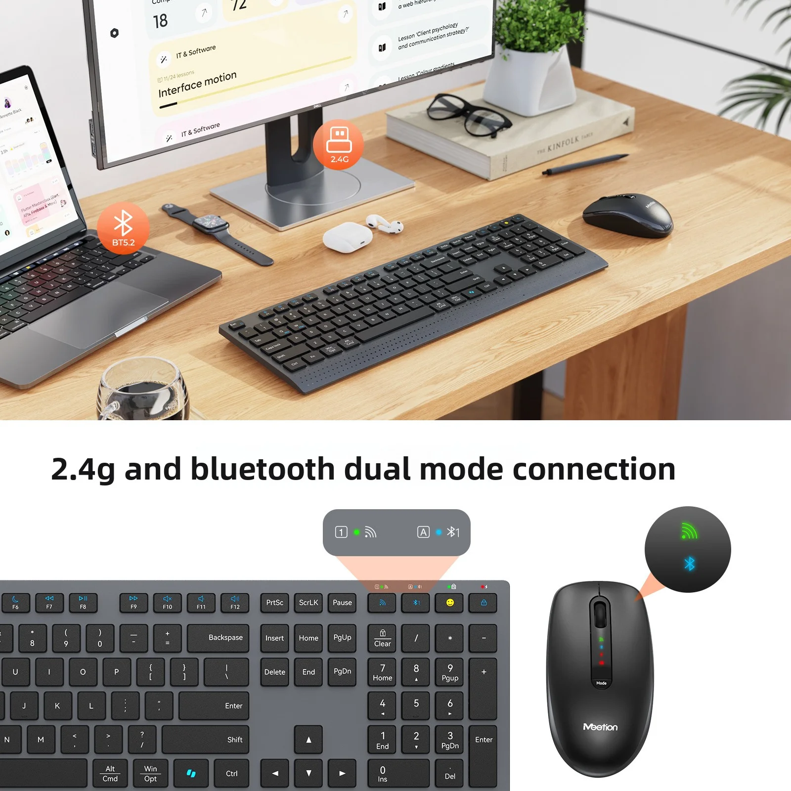 2.4G Bluetooth Dual-mode Wirel - đánh giá và giá Gaming Keyboard Mouse Set