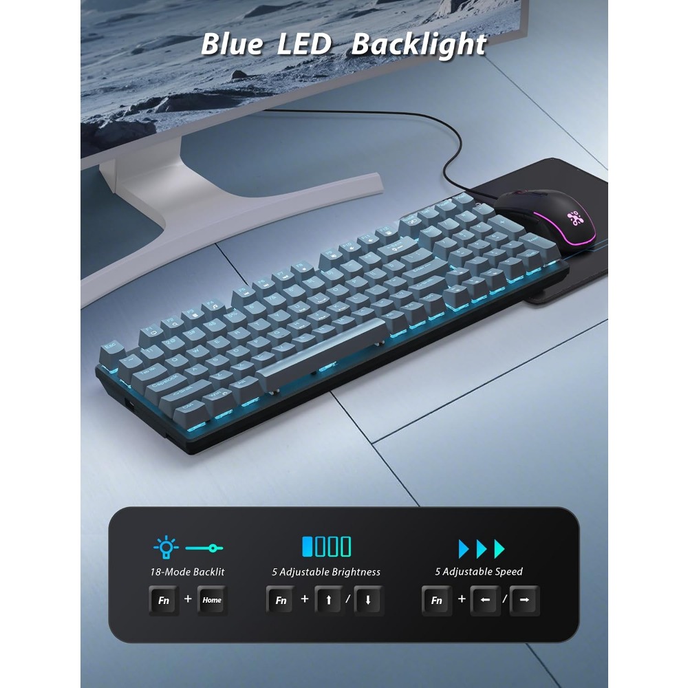 98-Key Floating Keycap Gaming  - đánh giá và giá Gaming Keyboard No Number Pad