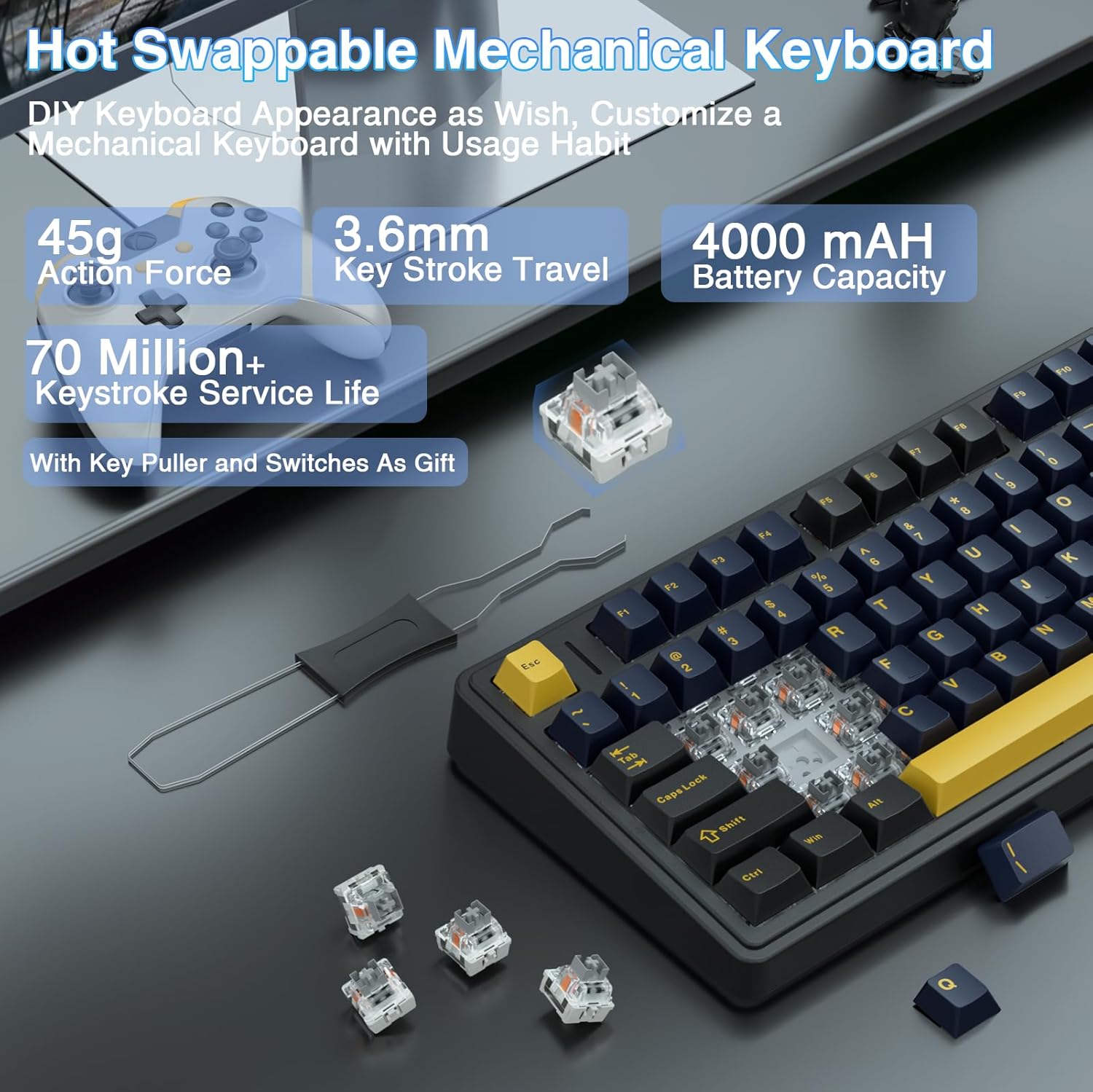Aula F75 Mechanical Keyboard,  - đánh giá và giá Gaming Keyboard No Number Pad