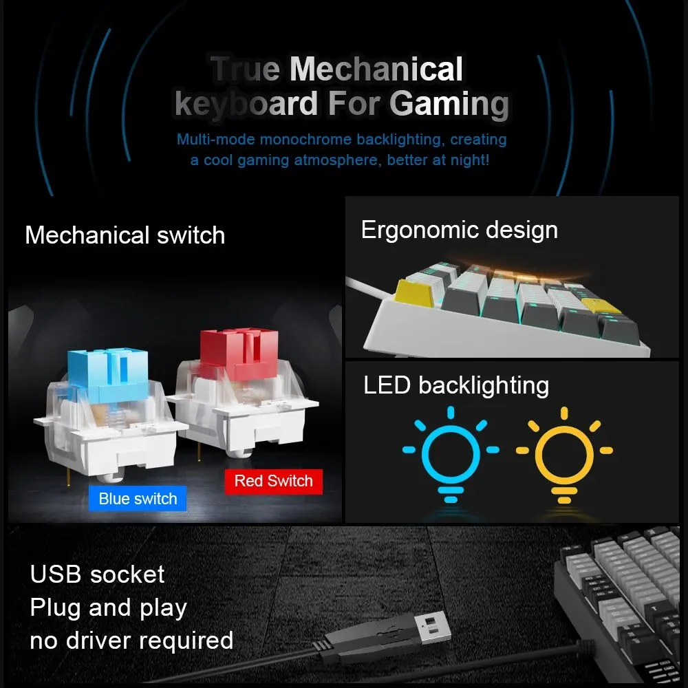 E-YOOSO Z14 USB Mechanical Gam - đánh giá và giá Gaming Keyboard E Yooso