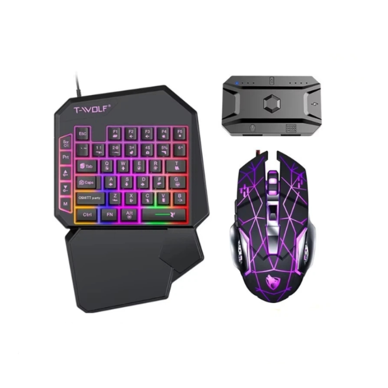 T-Wolf Tf950 5 In 1 One Handed - đánh giá và giá Gaming Keyboard 1 Hand