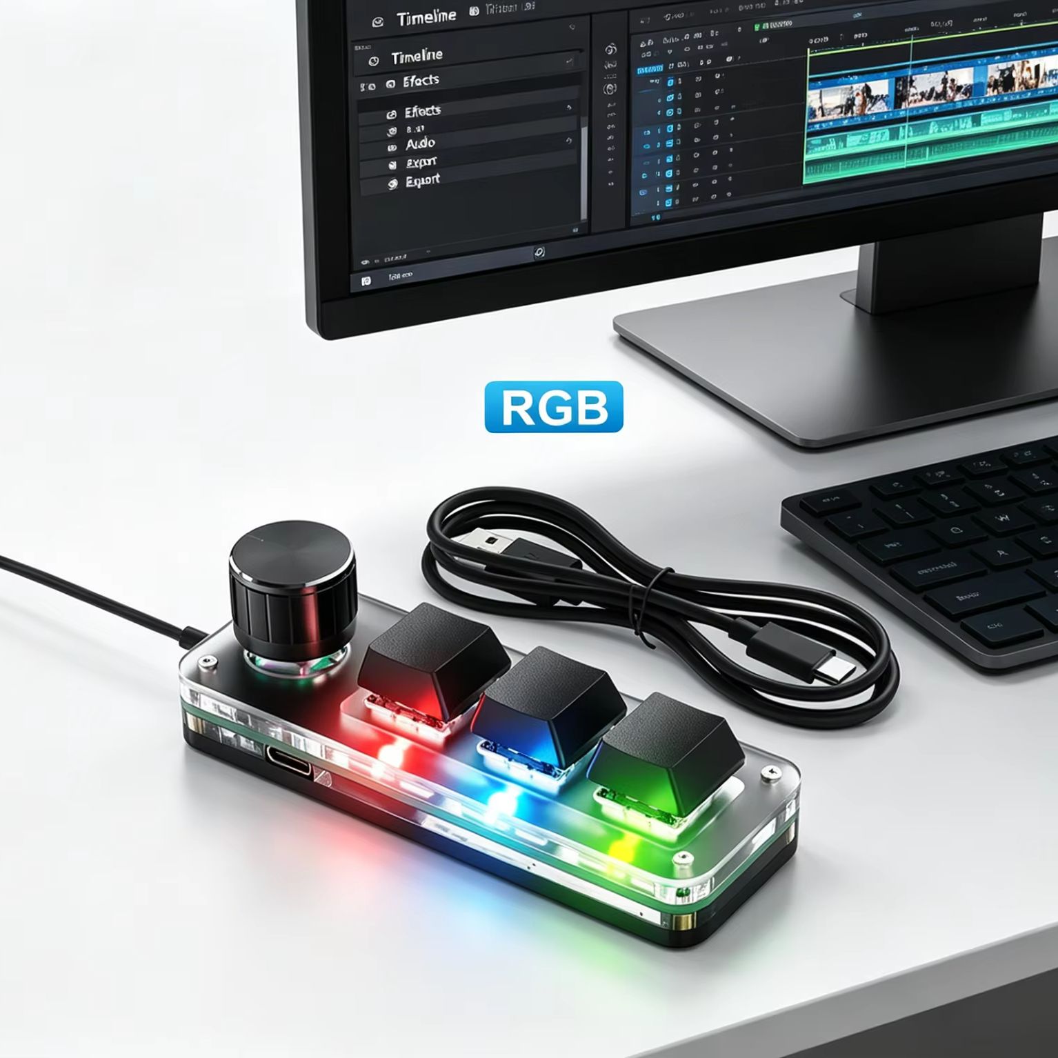 Programmable 3 Keys With Knob  - đánh giá và giá Gaming Keyboard No Number Pad