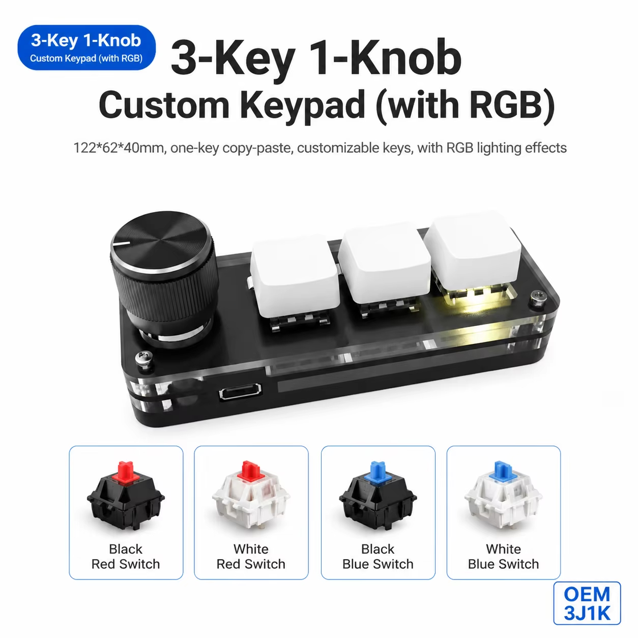 Programmable 3 Keys With Knob  - đánh giá và giá Gaming Keyboard No Number Pad