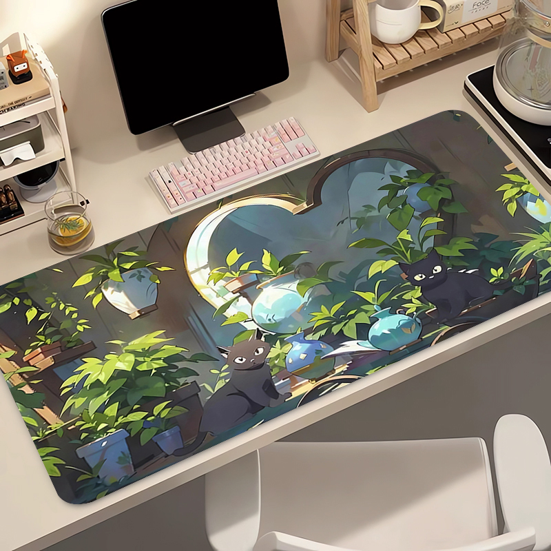 Kawaii Black Cat Silicone Soft - đánh giá và giá Gaming Keyboard And Mouse Pad