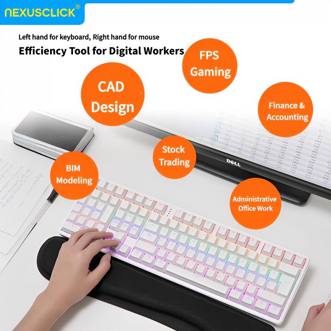 NexusClick Ergonomic Left Hand - đánh giá và giá Gaming Keyboard No Number Pad